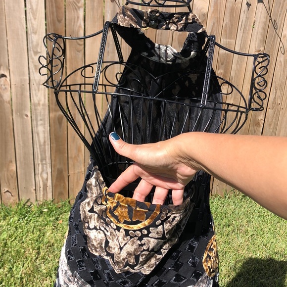 Bracha Velvet Boho Burnout Halter Top and Fringed Maxi Skirt - Picture 6 of 12